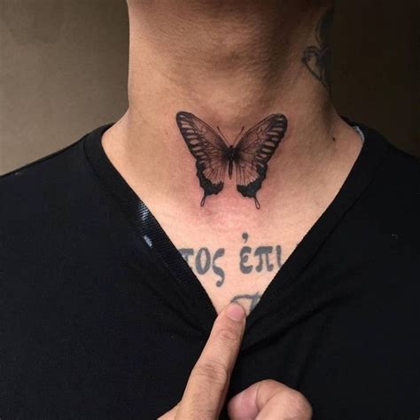 tatuaje mariposa cuello|Tatuaje de mariposa en el cuello: diseño y significado.